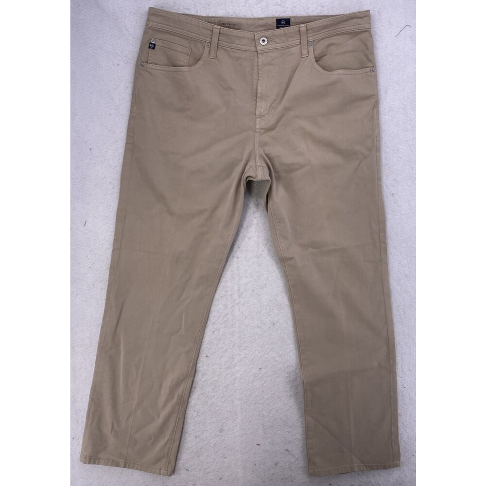 AG Adriano Goldschmied The Protege Straight Leg Pants 38x34 Khaki Tan Made in US